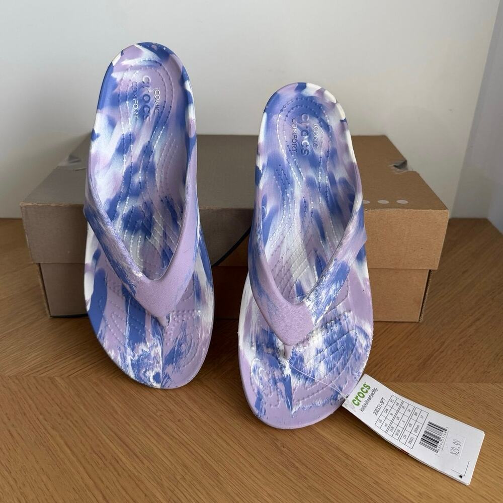 Crocs Kadee II ‘Purple Tie Dye’ Women Slides Sandals- SZ 8